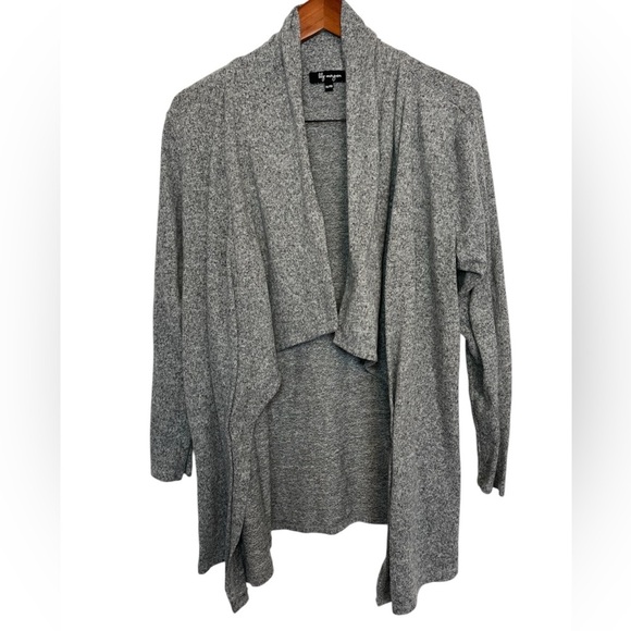 Lily Morgan Gray Open Front Waterfall Cardigan size XL - Picture 1 of 5
